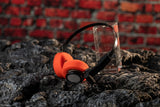 X-costumes Star Lord Headphones Handmade Hi-Fi Stereo Headset Orange Ear Pad Steel Mesh Cosplay with 3.5mm Jack