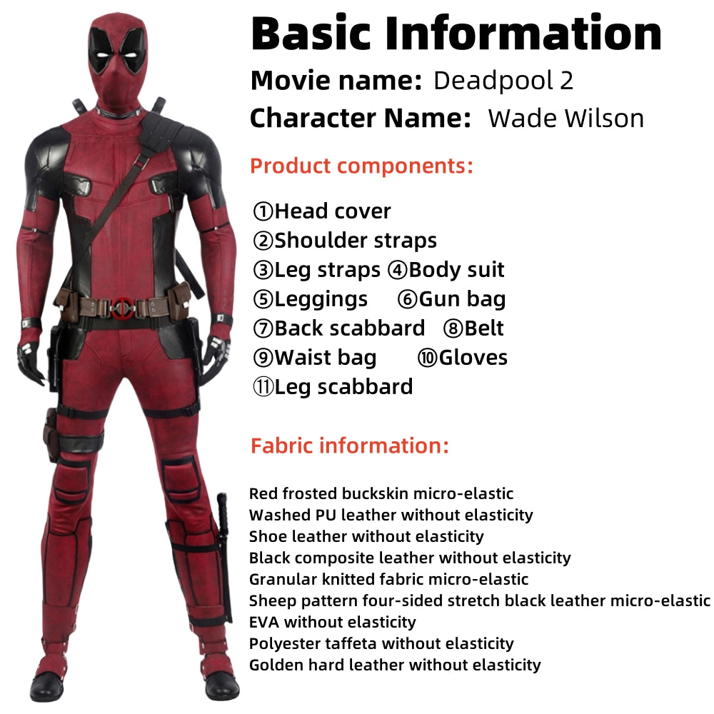 【New Arrival】Xcoser Deadpool2 Wade Wilson Full Suit Cosplay Costume