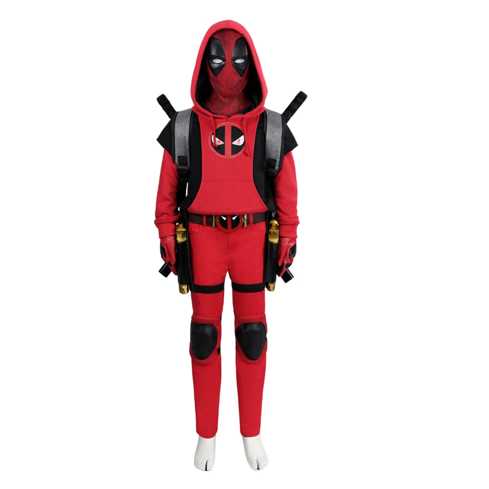 【New Arrival】Xcoser Kids Deadpool 3 Kidpool Mask Bag Belt Gloves Full Set