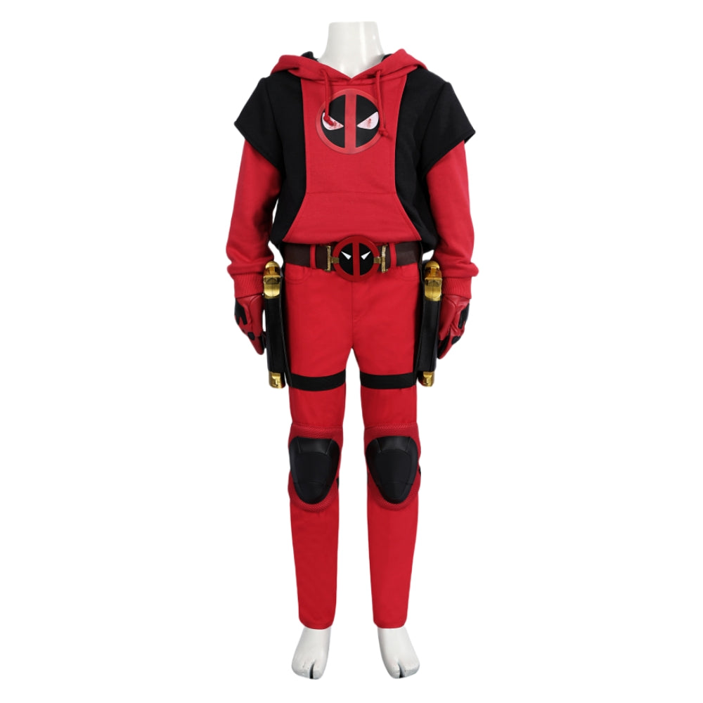 【New Arrival】Xcoser Kids Deadpool 3 Kidpool Mask Bag Belt Gloves Full Set