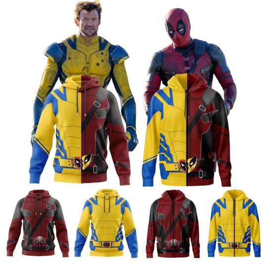 【New Arrival】Xcoser Movie Deadpool 3 Wade Wilson Wolverine Hoodie Cosplay Costumes