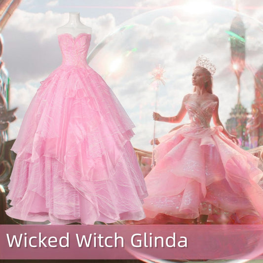 【New Arrival】Xcoser Wicked Part One Glinda Cosplay Formal Dress