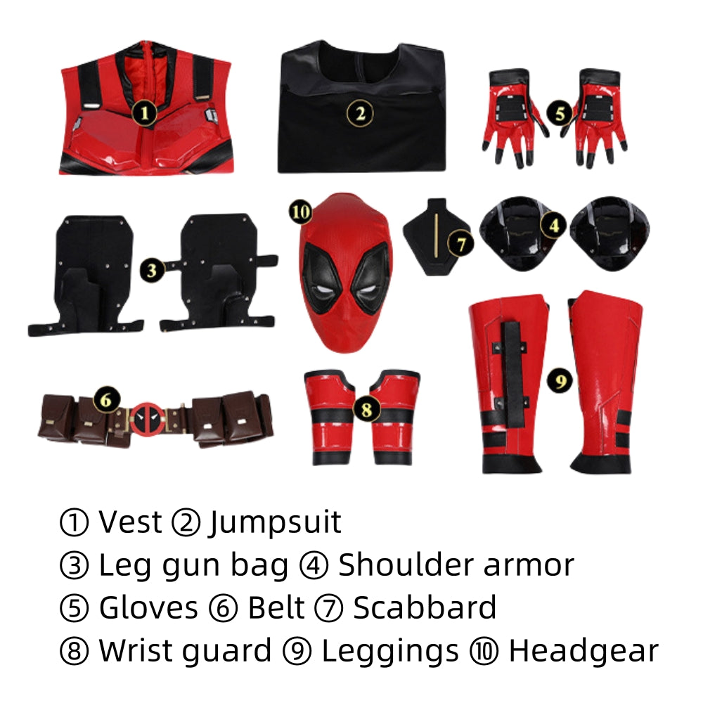 【New Arrival】Xcoser Deadpool3 Wade Wilson Bright Red Costume